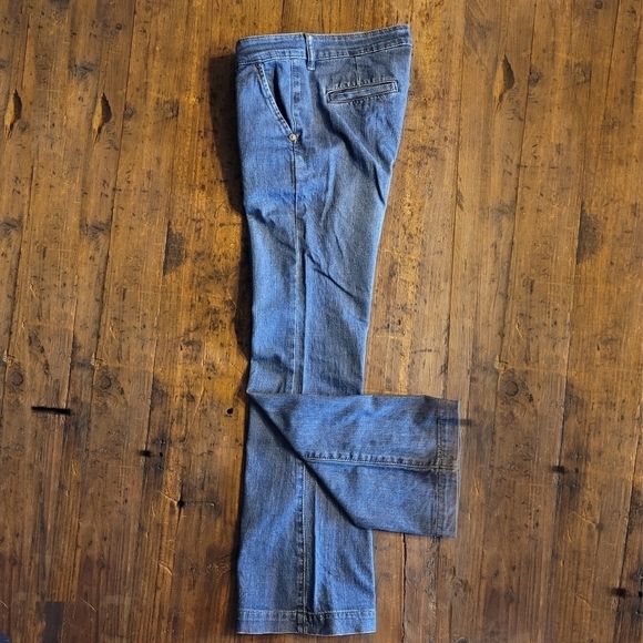 RARE Burberry Vintage Wide Leg Jean Trousers Sz 28 - Picture 2 of 10